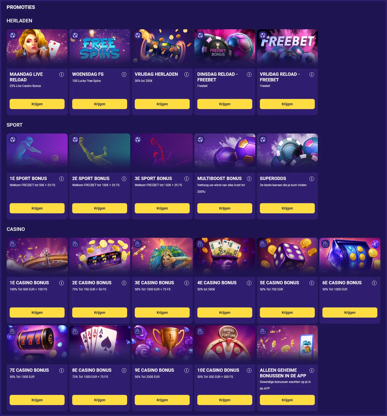 Regelmatige promoties en wekelijkse bonussen bij IgoBet Casino